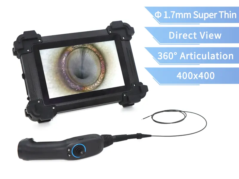 10.1″ IP67 Waterproof Rotating Borescope Camera Industrial with 1.7mm Direct Sight Probe M3K17D